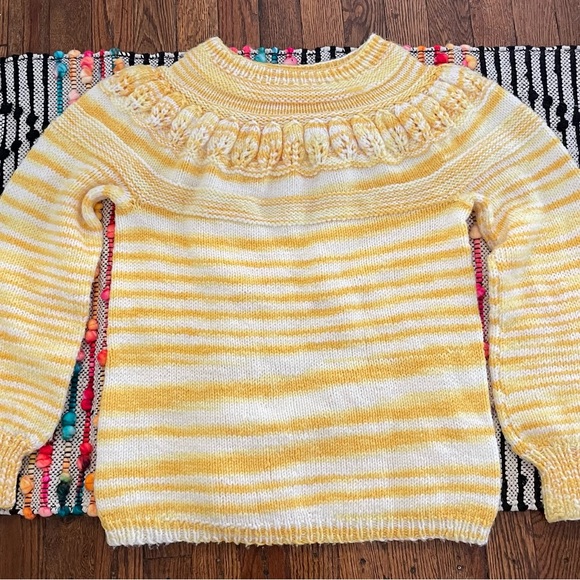 Crochet Knit Sweater Handmade Grandma Cottagecore Chunky Winter - Picture 6 of 16